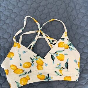 Jessica Simpson Lemon Print Bikini Top - Cream and Yellow